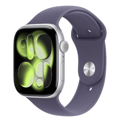 Εικόνα της Apple Watch Series 11 GPS 42mm Aluminium Silver with Purple Fog Sport Band (M/L) MEU74QL/A