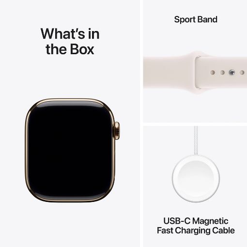 Εικόνα της Apple Watch Series 11 GPS + Cellular 46mm Titanium Gold with Light Blush Sport Band (M/L) MFD64QL/A