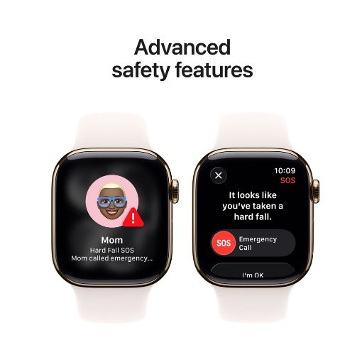 Εικόνα της Apple Watch Series 11 GPS + Cellular 46mm Titanium Gold with Light Blush Sport Band (M/L) MFD64QL/A