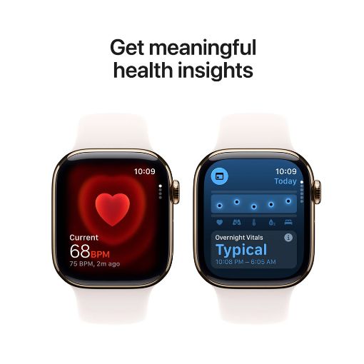 Εικόνα της Apple Watch Series 11 GPS + Cellular 46mm Titanium Gold with Light Blush Sport Band (M/L) MFD64QL/A