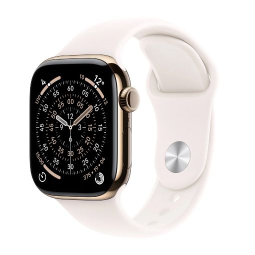 Εικόνα της Apple Watch Series 11 GPS + Cellular 46mm Titanium Gold with Light Blush Sport Band (M/L) MFD64QL/A