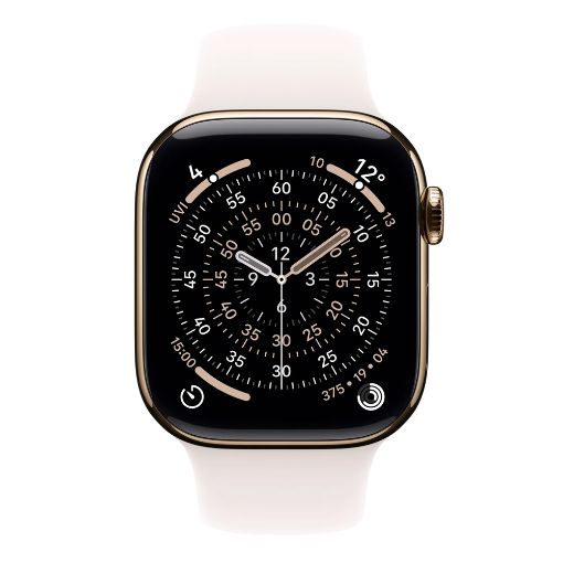 Εικόνα της Apple Watch Series 11 GPS + Cellular 46mm Titanium Gold with Light Blush Sport Band (M/L) MFD64QL/A