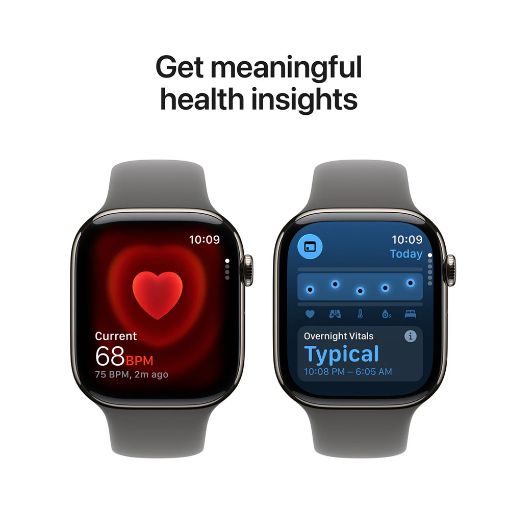 Εικόνα της Apple Watch Series 11 GPS + Cellular 42mm Titanium Natural with Stone Grey Band (M/L) MF8N4QL/A