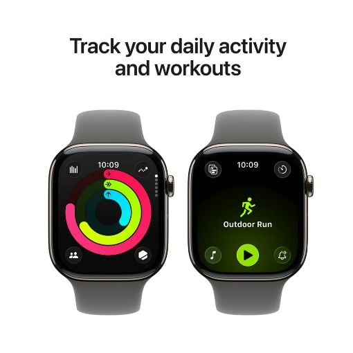 Εικόνα της Apple Watch Series 11 GPS + Cellular 42mm Titanium Natural with Stone Grey Band (M/L) MF8N4QL/A