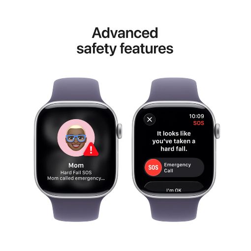 Εικόνα της Apple Watch Series 11 GPS + Cellular 46mm Aluminium Silver with Purple Fog Sport Band (M/L) MFCR4QL/A