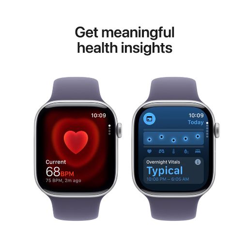 Εικόνα της Apple Watch Series 11 GPS + Cellular 46mm Aluminium Silver with Purple Fog Sport Band (M/L) MFCR4QL/A