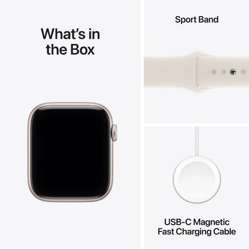 Εικόνα της Apple Watch SE 3 GPS + Cellular 44mm Aluminium Starlight with Starlight Sport Band (S/M) MEPE4QL/A