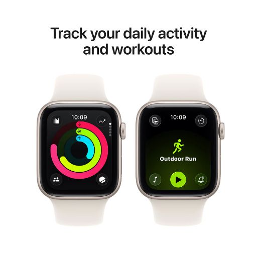 Εικόνα της Apple Watch SE 3 GPS + Cellular 44mm Aluminium Starlight with Starlight Sport Band (S/M) MEPE4QL/A