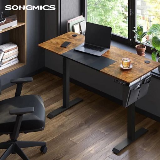 Εικόνα της Songmics Ηλεκτρικό Γραφείο Ρυθμιζόμενου Ύψους 140 x 60 x 72-120cm Βrown/Black LSD016X01