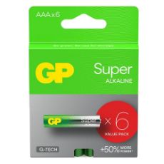 Εικόνα της Αλκαλικές Μπαταρίες AAA GP Batteries Super 1.5V 6τμχ 20475