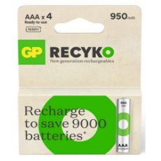 Εικόνα της Επαναφορτιζόμενες Μπαταρίες GP Batteries Recyko AAA Ni-MH 950mAh 1.2V 4τμχ 20657