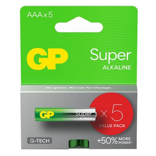 Εικόνα της Αλκαλικές Μπαταρίες AAA GP Batteries Super 1.5V 5τμχ 20765