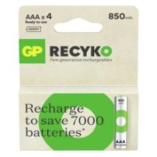 Εικόνα της Επαναφορτιζόμενες Μπαταρίες GP Batteries Recyko AAA Ni-MH 850mAh 1.2V 4τμχ 20979