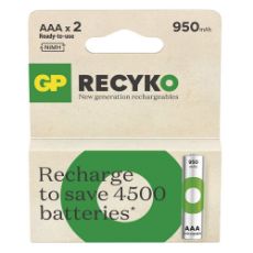 Εικόνα της Επαναφορτιζόμενες Μπαταρίες GP Batteries Recyko AAA Ni-MH 950mAh 1.2V 2τμχ 20656