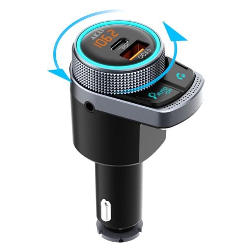Εικόνα της FM Transmitter & Φορτιστής Αυτοκινήτου Akai FMT-80BT Bluetooth 38W Black