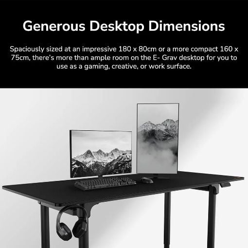 Εικόνα της Gaming Desk Cougar E-Grav 180 x 80 x 73-118cm Black 3MGRV5WB.0001