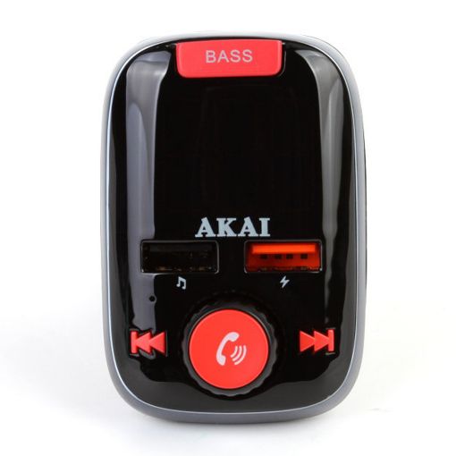 Εικόνα της FM Transmitter & Φορτιστής Αυτοκινήτου Akai FMT-74BT Bluetooth Black/Red