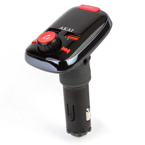 Εικόνα της FM Transmitter & Φορτιστής Αυτοκινήτου Akai FMT-74BT Bluetooth Black/Red