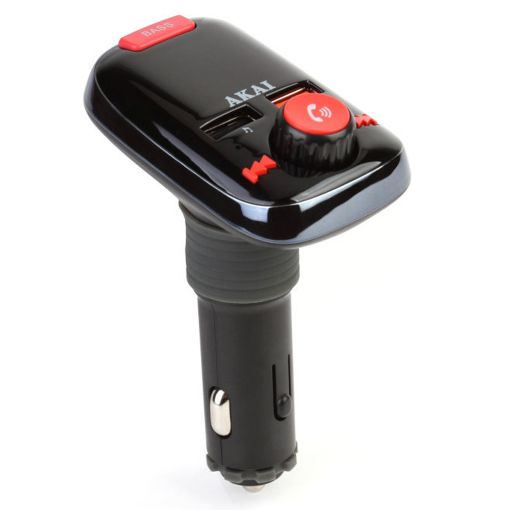 Εικόνα της FM Transmitter & Φορτιστής Αυτοκινήτου Akai FMT-74BT Bluetooth Black/Red
