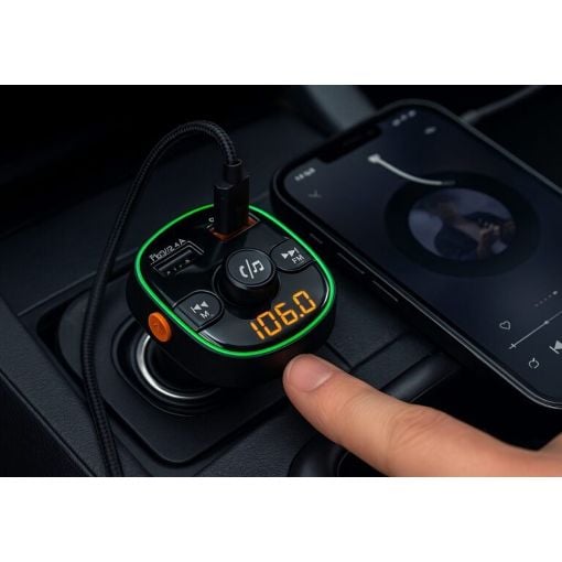 Εικόνα της FM Transmitter & Φορτιστής Αυτοκινήτου Akai FMT-54T Bluetooth Black