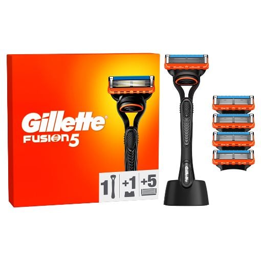 Εικόνα της Ξυραφάκι Gillette Fusion5 με 5 Ανταλλακτικές Κεφαλές & Βάση στήριξης