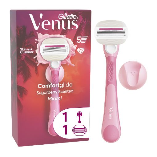 Εικόνα της Ξυραφάκι Gillette Venus ComfortGlide Miami με 1 Ανταλλακτική Κεφαλή & Βάση Ντους