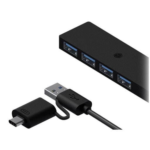 Εικόνα της RaidSonic Icy Box USB Hub USB-A to 4-Port USB-A/USB-C Black IB-HUB1424-C3