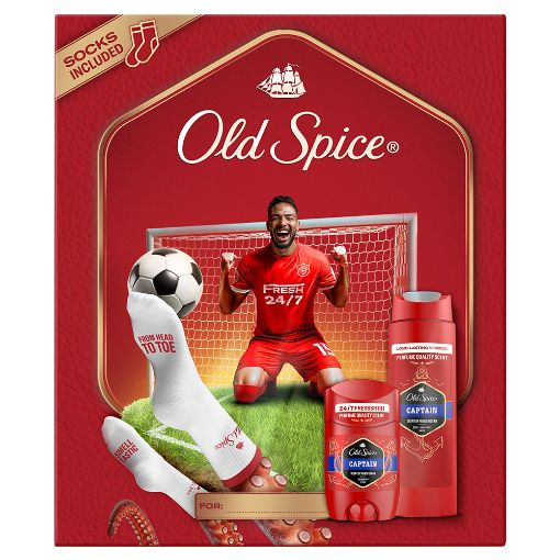 Εικόνα της Σετ Καθαρισμού Σώματος Old Spice Footballer Captain 2τμχ + 1 Ζευγάρι Κάλτσες