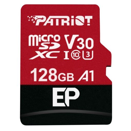 Εικόνα της Κάρτα Μνήμης microSDXC Patriot EP Series 128GB Class 10 Black/Red + SD Adapter PEF128GEP31MCX