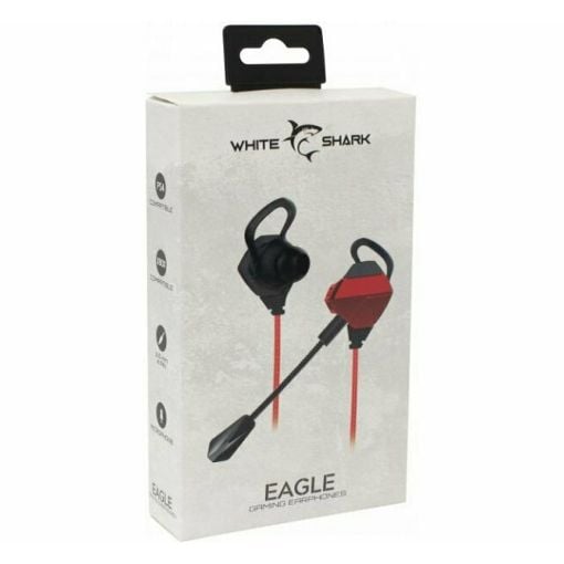 Εικόνα της Gaming Earphones White Shark Eagle με Μικρόφωνο Black/Red GE-536