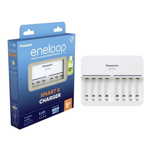 Εικόνα της Φορτιστής Μπαταριών Panasonic Eneloop Smart 8 BQ-CC63 Ni-MH AA/AAA 19644