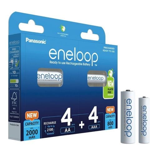 Εικόνα της Επαναφορτιζόμενες Μπαταρίες Panasonic Eneloop AA Ni-MH 2000mAh 4τμχ + AAA Ni-MH 800mAh 4τμχ 19959