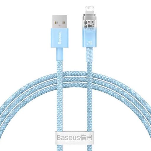 Εικόνα της Καλώδιο Baseus Explorer Fast Charging USB-A to Lightning 1m 2.4A Light Blue CATS010003