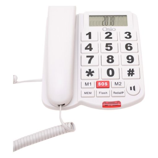 Εικόνα της Ενσύρματο Τηλέφωνο Osio White OSWB-4760W