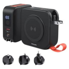 Εικόνα της Power Bank Philips Magnetic Wireless με Ενσωματωμένα Καλώδια 10000mAh 22.5W Black DLP4347CB/GRS