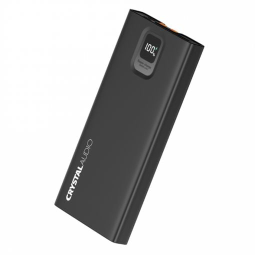 Εικόνα της Power Bank Crystal Audio USB-A/USB-C 10000mAh με Ενσωματωμένο Καλώδιο USB-C 20W Black PBK8
