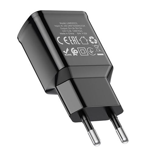 Εικόνα της Φορτιστής Lamtech USB-A QC3.0 18W με Καλώδιο Lightning 1m Black LAM020151