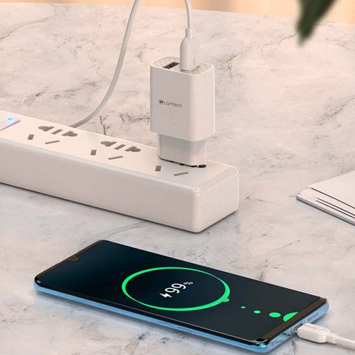 Εικόνα της Φορτιστής Lamtech Travel 2x USB-A 2.1A White LAM020694