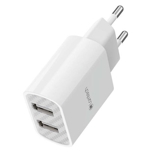 Εικόνα της Φορτιστής Lamtech Travel 2x USB-A 2.1A White LAM020694