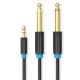 Εικόνα της Καλώδιο Vention 3.5mm to 2 x 6.5mm 2m Black BACBH