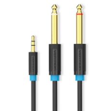 Εικόνα της Καλώδιο Vention 3.5mm to 2 x 6.5mm 3m Black BACBI