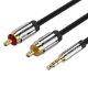 Εικόνα της Καλώδιο Vention Metal Type 3.5mm to 2 x RCA 1.5m Black BCFBG