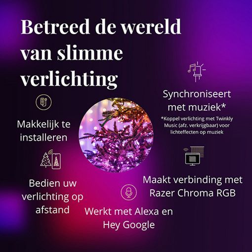 Εικόνα της Χριστουγεννιάτικα Λαμπάκια Smart Twinkly Strings RGB 250 LEDs IP44 20m TWS250STP-BEU