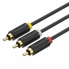 Εικόνα της Καλώδιο Vention 3xRCA to 3xRCA 1m Black BCABF