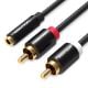 Εικόνα της Adapter Vention Metal Type 3.5mm Female to 2x RCA Male 2m Black VAB-R01-B200
