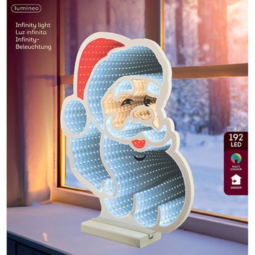 Εικόνα της Χριστουγεννιάτικο Φωτιστικό Lumineo Neon Infinity Light Μπλε Άγιος Βασίλης 192 LEDs 30cm 487907