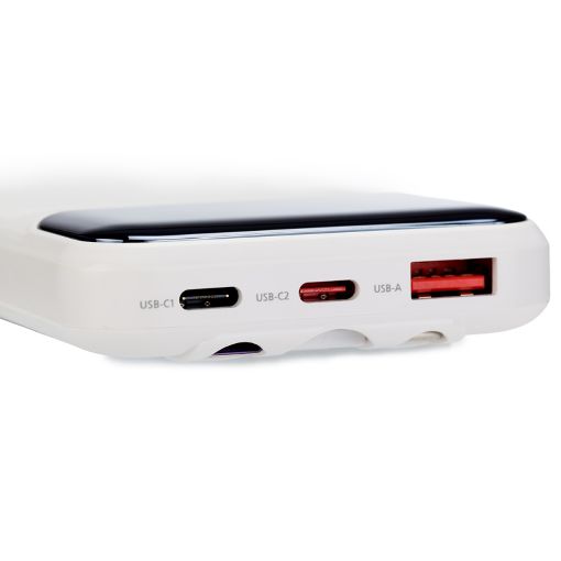 Εικόνα της Power Bank Philips 2x USB-C/USB-A & Eνσωματωμένα Kαλώδια 10000mAh 22.5W White DLP1922CW/GRS