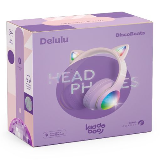 Εικόνα της Headphones Kiddoboo Delulu DiscoBeats Bluetooth Pink KBMS632PNK