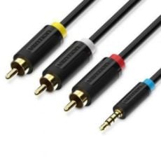 Εικόνα της Καλώδιο Vention 3.5mm to 3 x RCA 1.5m Black BCBBG