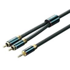 Εικόνα της Καλώδιο Vention 3.5mm to 2x RCA Braided 10m Green BCSGL